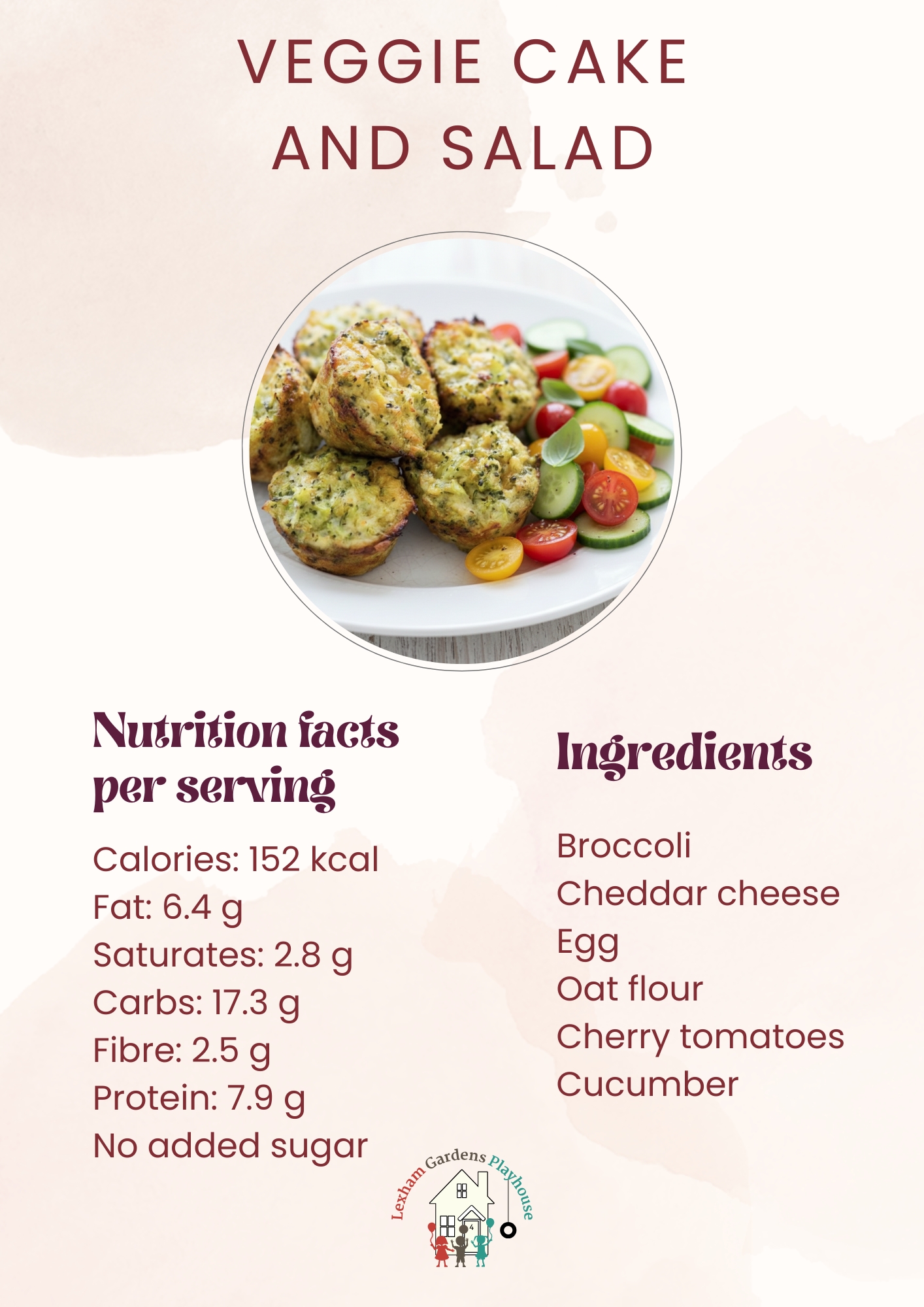 Veggie cake and salad